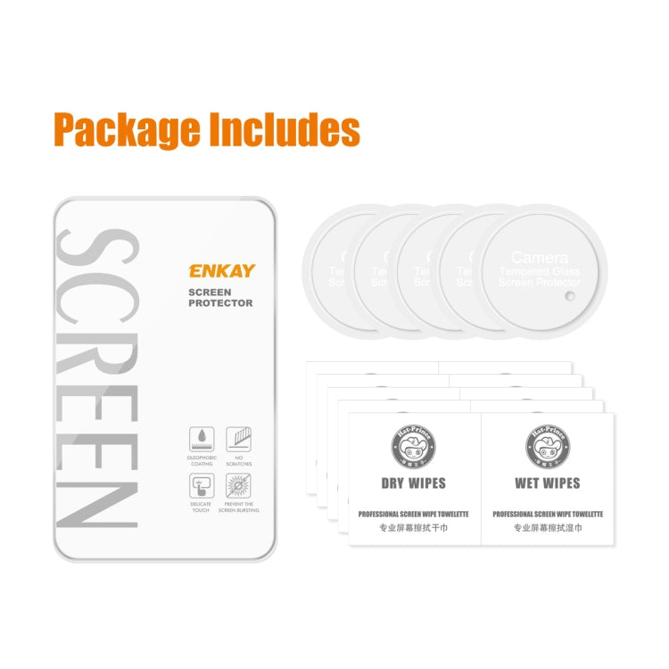 For OnePlus 12 5pcs ENKAY Hat-Prince 9H Rear Camera Lens Tempered Glass Film