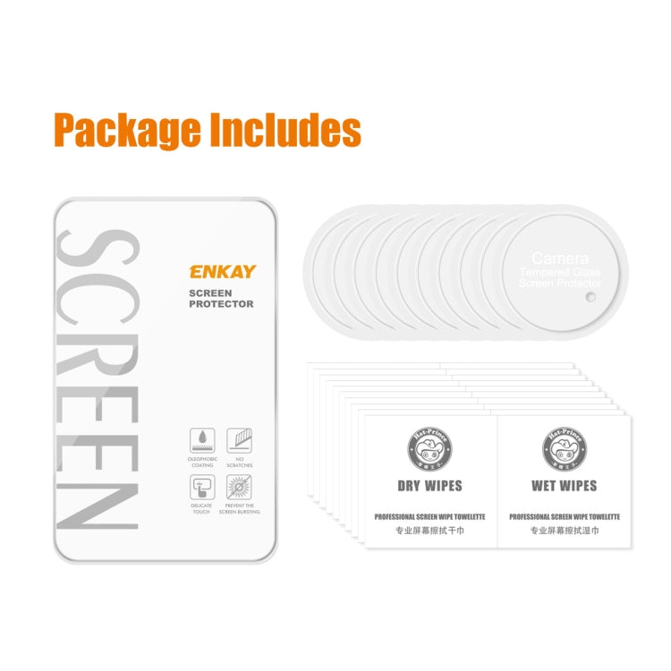 For OnePlus 12 10pcs ENKAY Hat-Prince 9H Rear Camera Lens Tempered Glass Film
