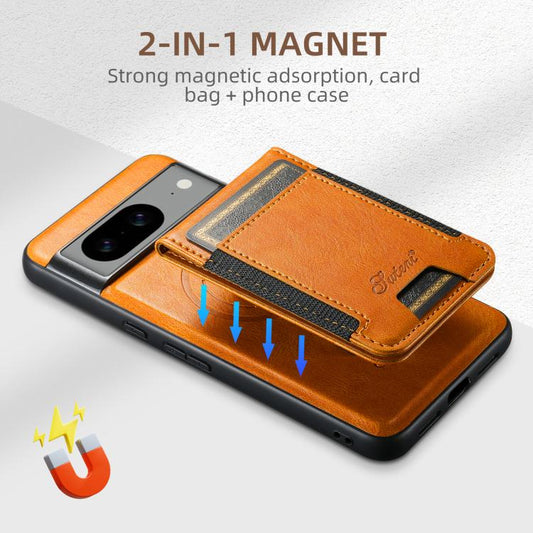 For Google Pixel 10 Suteni H17 Oil Eax Leather Detachable Wallet Phone Case(Khaki)