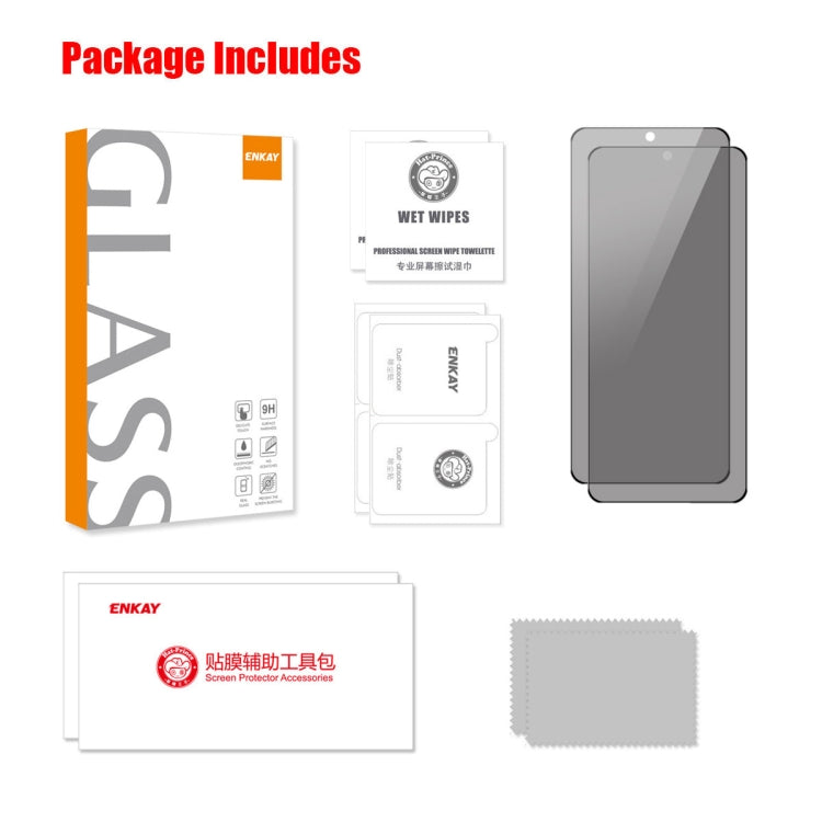 For Samsung Galaxy A35 / A55 2pcs ENKAY Hat-Prince 360 Degree Anti-peeping Privacy Full Screen Tempered Glass Film