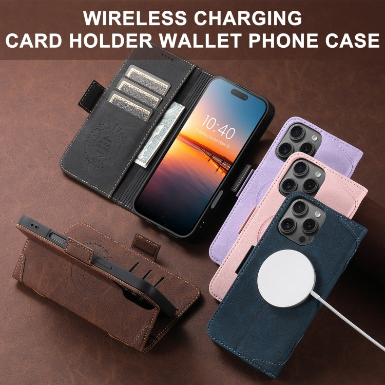 For iPhone 16 Plus SUTENI J07 Multifunctional Horizontal Flip Magsafe Leather Phone Case(Purple)