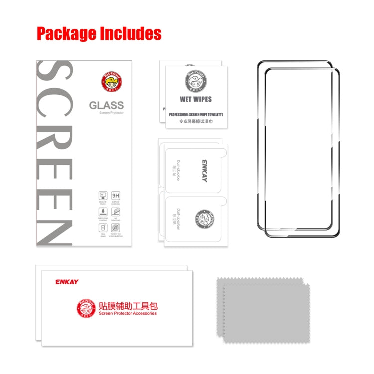For Realme Narzo 50 4G 2pcs ENKAY Full Glue High Aluminum-silicon Tempered Glass Film
