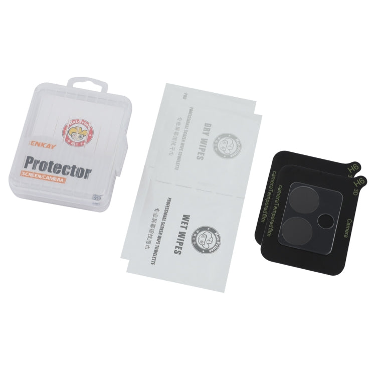 For Motorola Moto G14 2pcs ENKAY Hat-Prince 9H Rear Camera Lens Tempered Glass Film(Transparent)