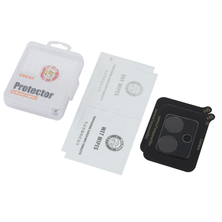 For Motorola Moto G54 2pcs ENKAY Hat-Prince 9H Rear Camera Lens Tempered Glass Film(Transparent)