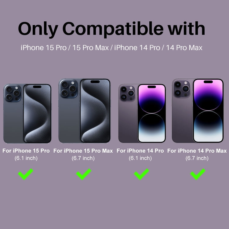 For iPhone 15 Pro / 15 Pro Max NORTHJO 2 Set 6pcs Camera Lens Protector Cover Metal Ring(Purple)