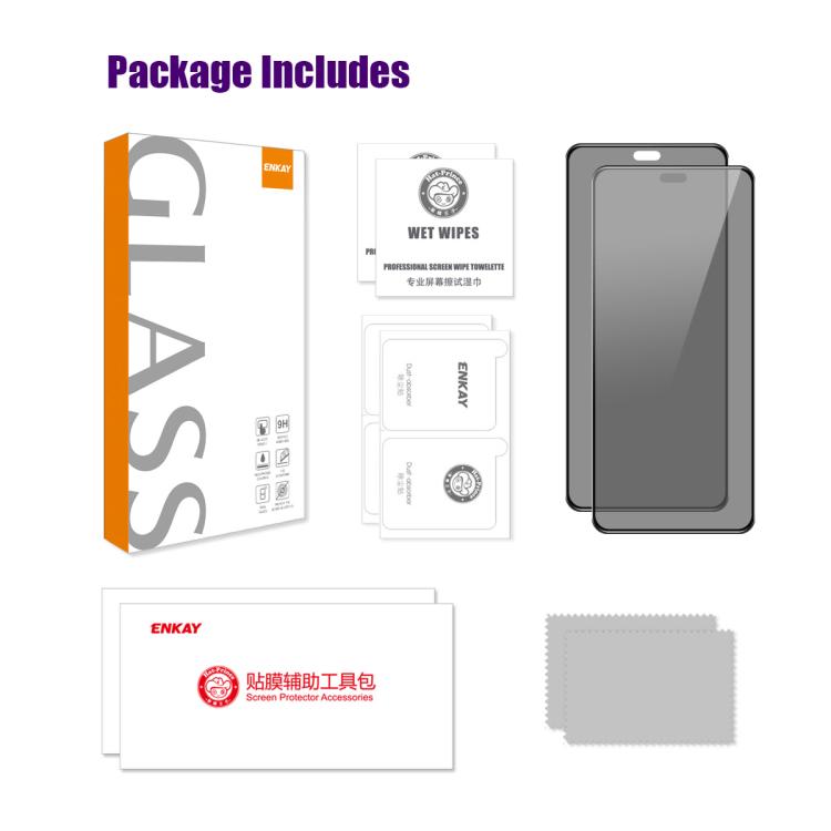 For Honor 400 Lite Global 2pcs ENKAY Hat-Prince 28 Degree Anti-peeping Privacy Silk Print Tempered Glass Film
