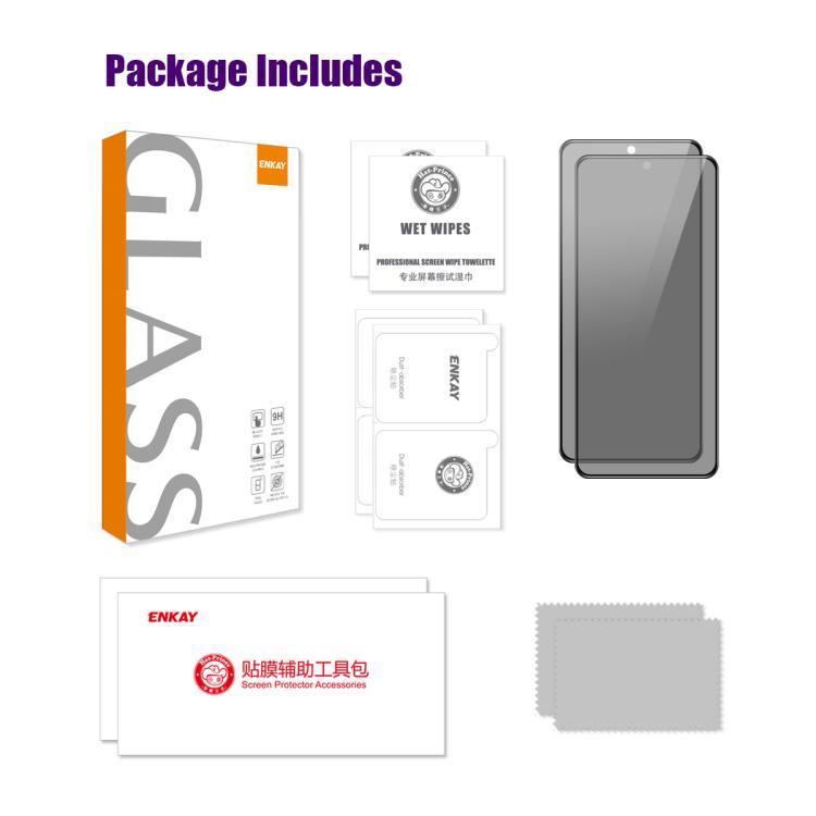 For Honor 400 Global 2pcs ENKAY Hat-Prince 28 Degree Anti-peeping Privacy Silk Print Tempered Glass Film