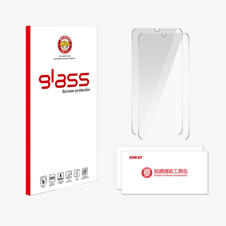 For Nokia C31 2pcs ENKAY 9H Big Arc Edge High Aluminum-silicon Tempered Glass Film