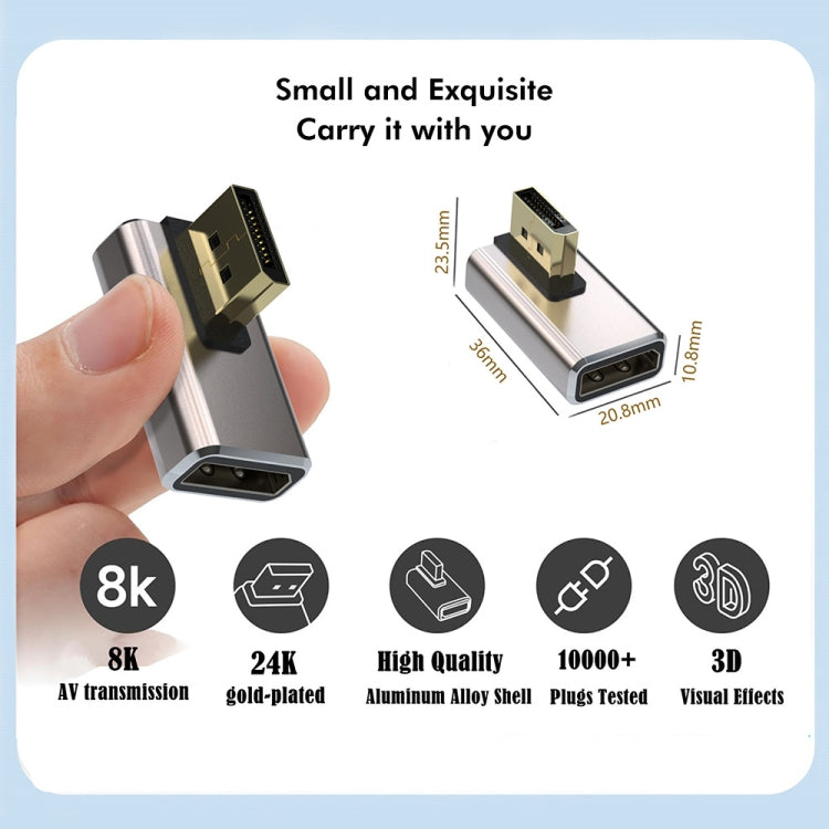 JUNSUNMAY 8K@60Hz PD1.4 Male Displayport to Female Displayport Adapter Converter, Style:A