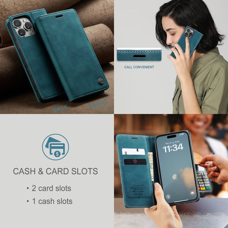 For iPhone 16 Pro Max CaseMe 013 Multifunctional Horizontal Flip Leather Phone Case(Blue)