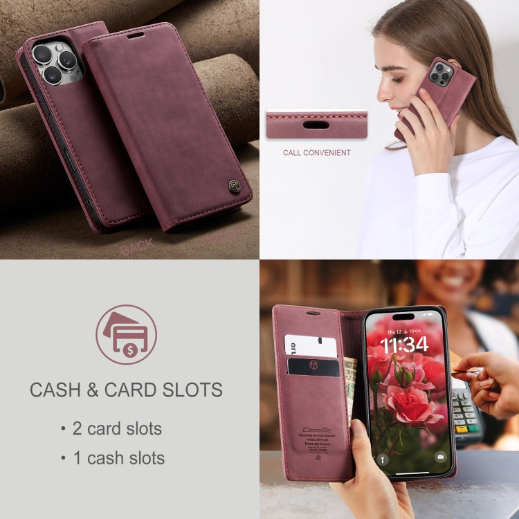 For iPhone 16 Pro CaseMe 013 Multifunctional Horizontal Flip Leather Phone Case(Red)