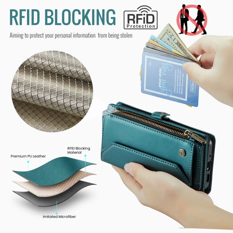 For Google Pixel 10 / 10 Pro / 9 CaseMe C36 Card Slots Zipper Wallet RFID Anti-theft Leather Phone Case(Green)