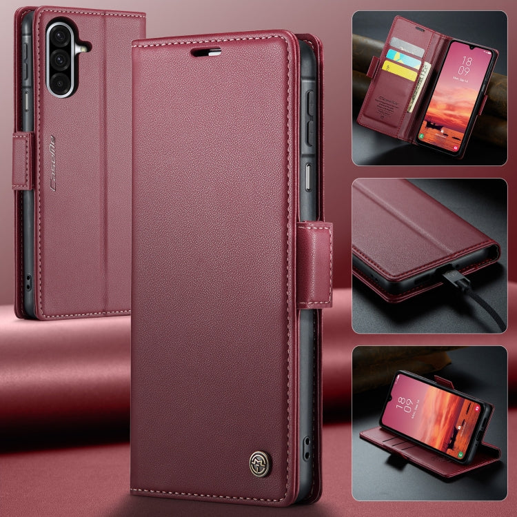 For Samsung Galaxy A26 CaseMe 023 Butterfly Buckle Litchi Texture RFID Anti-theft Leather Phone Case(Red)