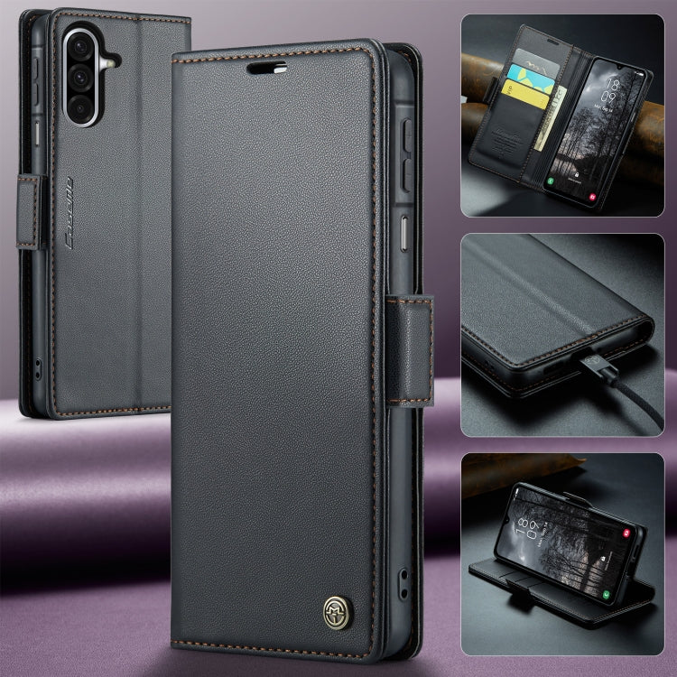 For Samsung Galaxy A26 CaseMe 023 Butterfly Buckle Litchi Texture RFID Anti-theft Leather Phone Case(Black)