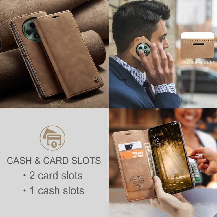 For OPPO Reno12 F /12 FS 5G CaseMe 013 Multifunctional Horizontal Flip Leather Phone Case(Brown)