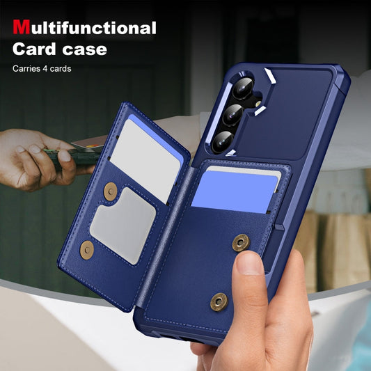 For Samsung Galaxy S24+ 5G ENKAY Hat-Prince Card Slot Wallet TPU Back Leather Phone Case with Lens Film(Cyan)