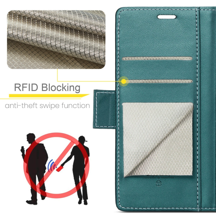 For Redmi Note 14 Pro 5G CaseMe 023 Butterfly Buckle Litchi Texture RFID Anti-theft Leather Phone Case(Green)