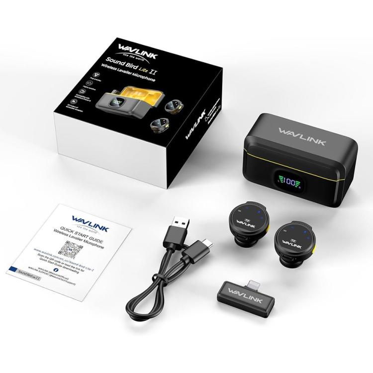 WAVLINK 608C Magnetic Lavalier Wireless Dual Microphone with 8 Pin RX Receiver