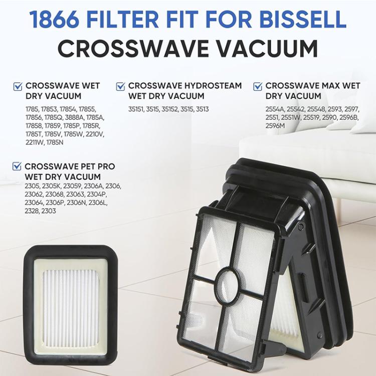 2pcs JUNSUNMAY Replacement Filters for Bissell Crosswave Wet Dry Vacuums 3888A / 1785A / 2306A