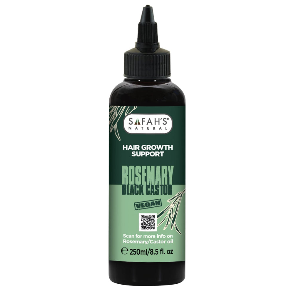 Safah's Natural Rosemary Black Castor Oil for Rapid Hair Growth & Scalp Health 100ml