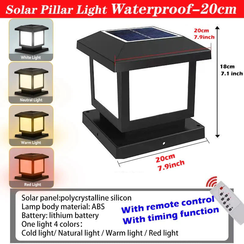 LED Solar Outdoor Light Pillar Solar Lights Waterproof