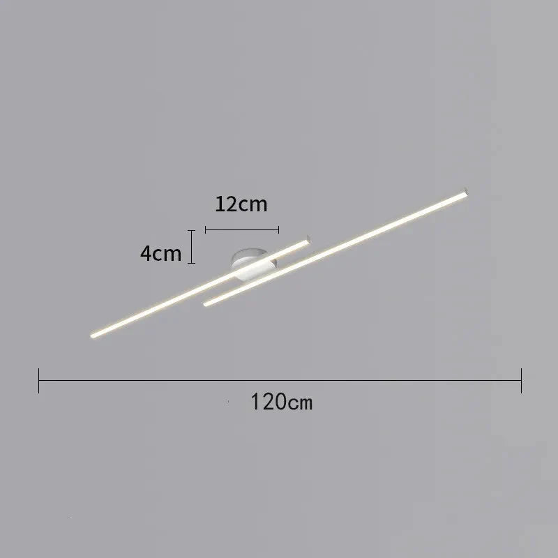 Long Aluminium LED Ceiling Light Modern Creative Design