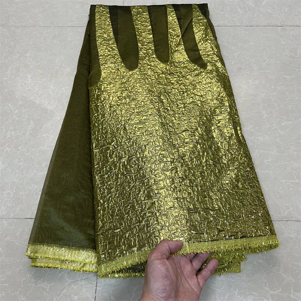African Nigerian Tulle Lace Fabric, Organza Embroidery, Party Gown, Brocade Jacquard Wedding Dress, High Quality, 5Yard, YXZ157