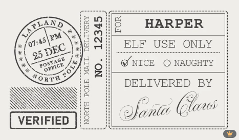 Personalised Christmas Label - North Pole (3x 6x4 Labels)