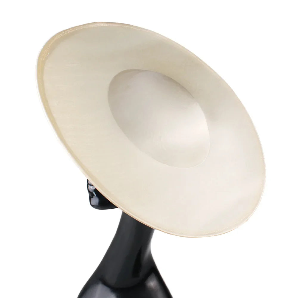 1 PC New Satin 40CM DIY Millinery Hat Elegant Imitation Linen Fascinator Base Netting Hair Top Hat Party Accessory Cap Holder
