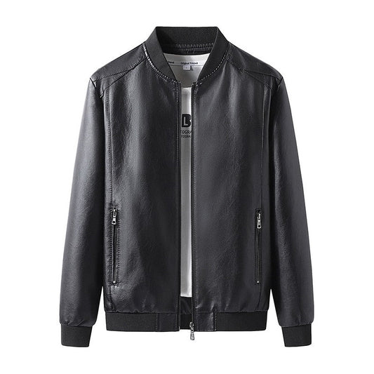 Leather Jacket Men Autumn Fashion Biker Vintage Leather Jacket Coat Men