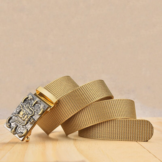 Belt Zodiac Pattern Buckle Head With High Quality Canvas