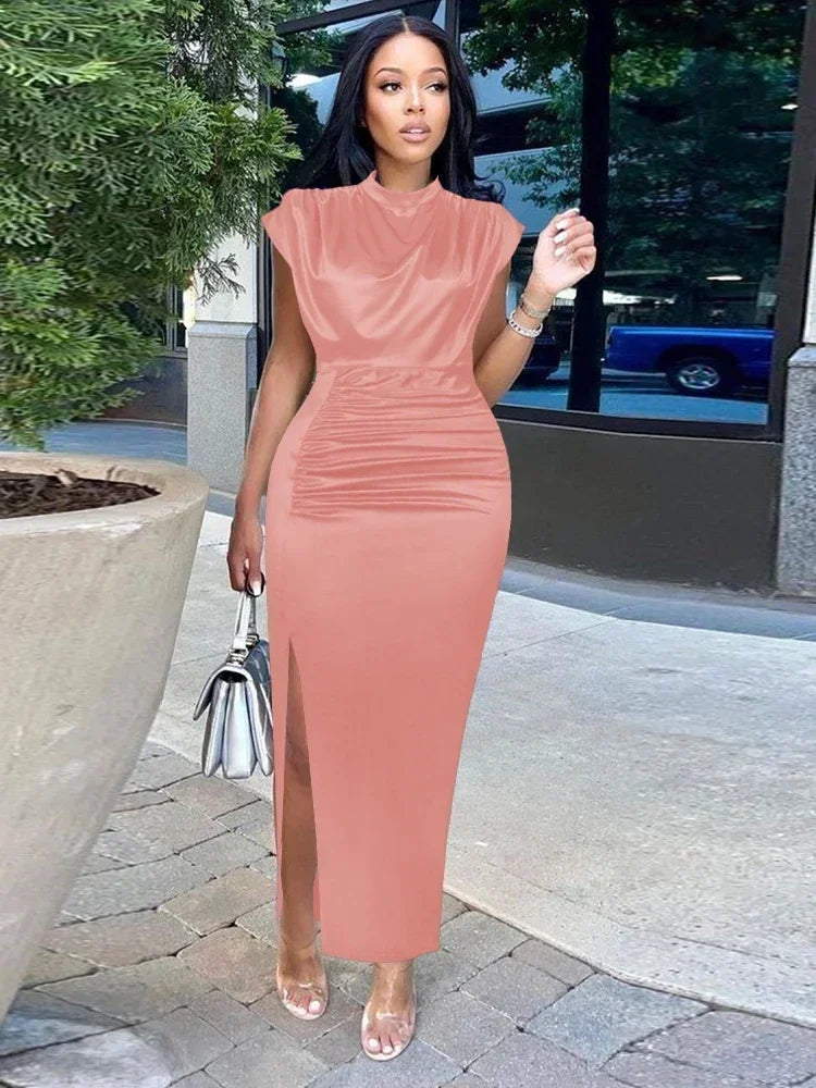 Burgundy Dresses Plus Size 4XL Sexy Bodycon Long Prom Slit Evening Birthday Party Cocktail Outfits for Ladies 2024 Spring Summer
