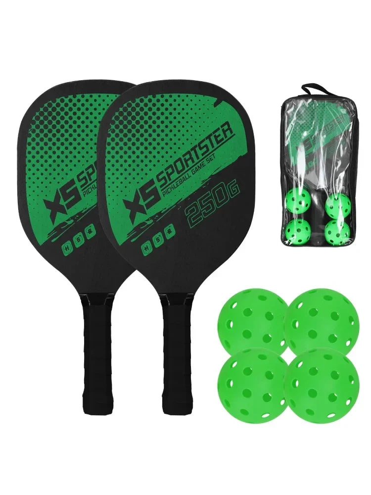 Pickleball Rackets Set Pickleball Paddle Set of 2 Rackets & 4 Pickleballs Balls Pickle-Ball Racquet with Balls Sports Accessory