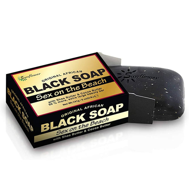 Difeel Original African Black Soap | Purifying & Rejuvenating for All Skin Types | Sex On The Beach | 5 oz