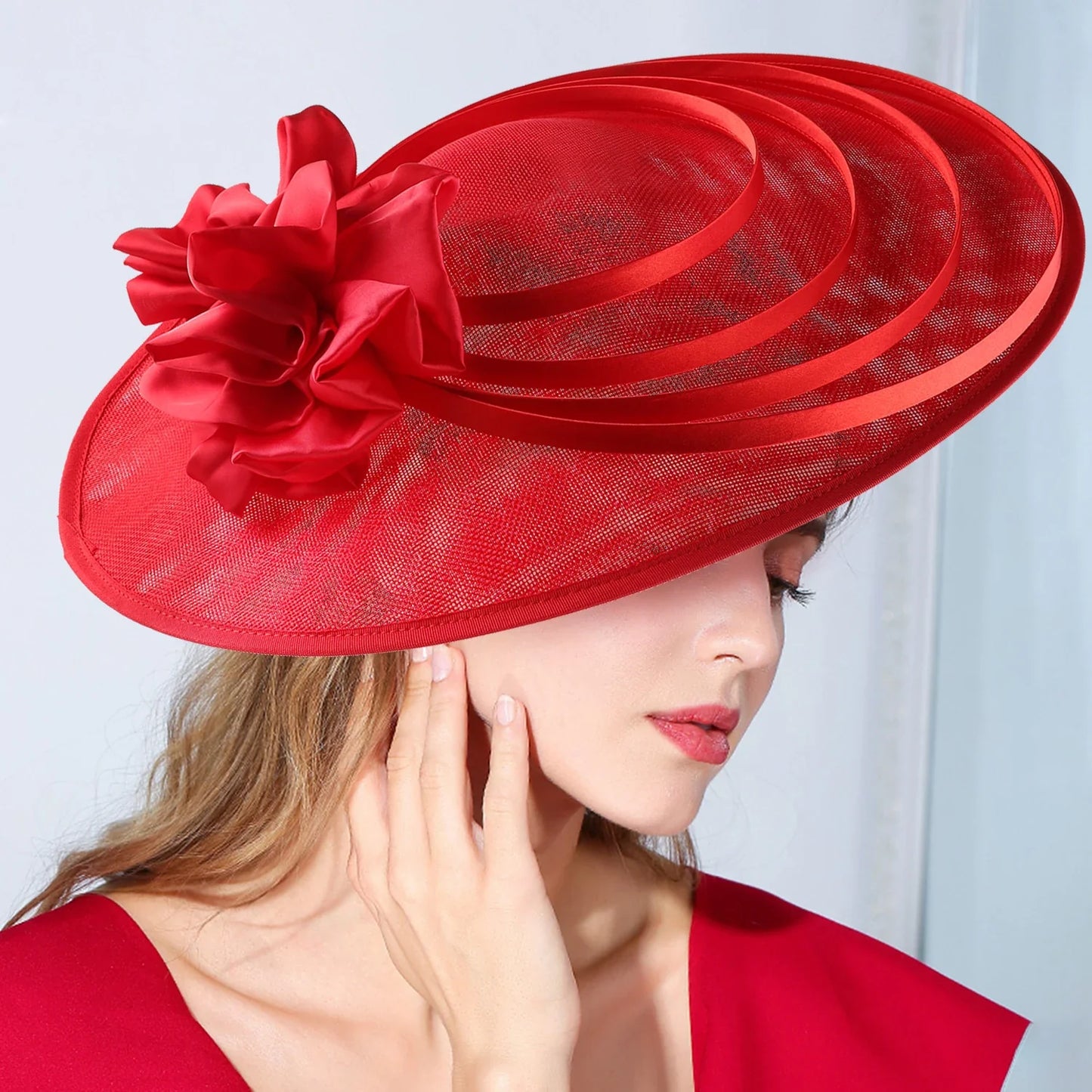 Fancy Christmas Sinamay Fascinator Perfect Wedding Hat Unique Derby Party Hat Fashion Top Church Hats Bride Fascinators Female