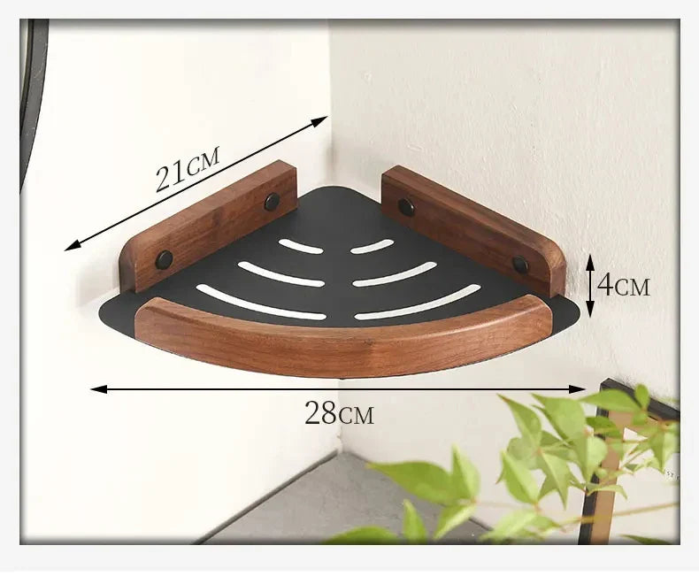 Modern Wooden Bathroom Wall Storage Rack