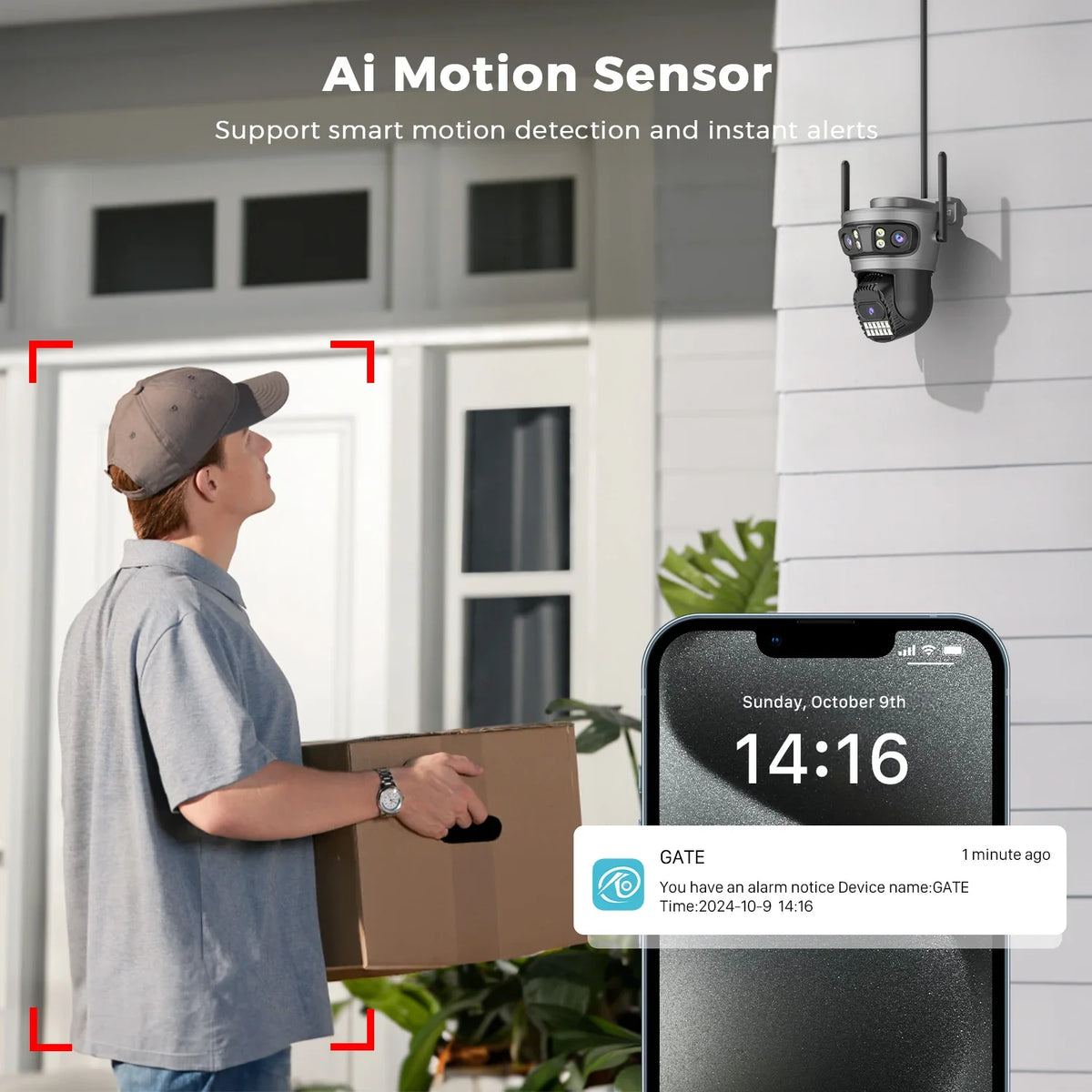 Camera Outdoor Auto Tracking Multi Screens 5X Digital Zoom PTZ Security Protection