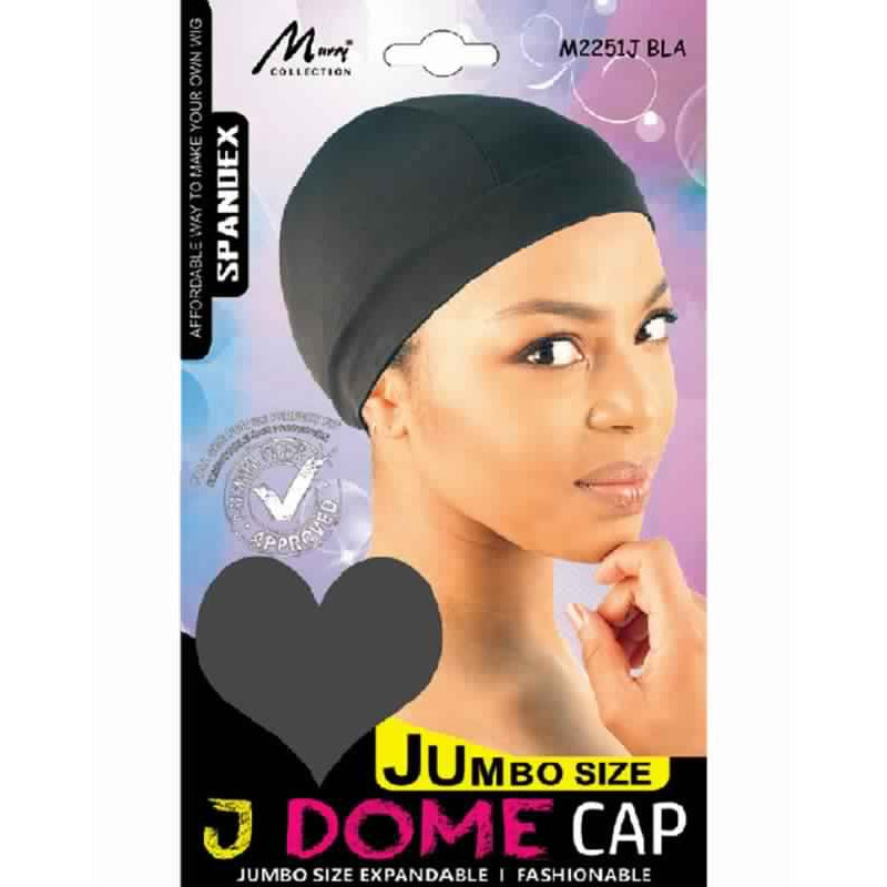 Murry Collection Spandex Dome Cap Snug Hair Protection for Weave & Wig Wearers Jumbo Size M2251J BLK