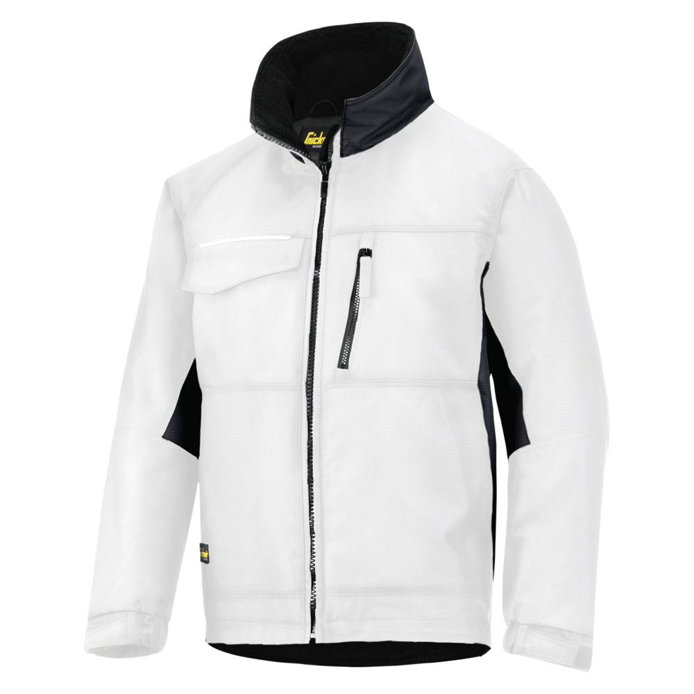 Snickers 1128 Craftsmen’s Winter Water Resistant Quilt Lined Rip-Stop Jacket White Large