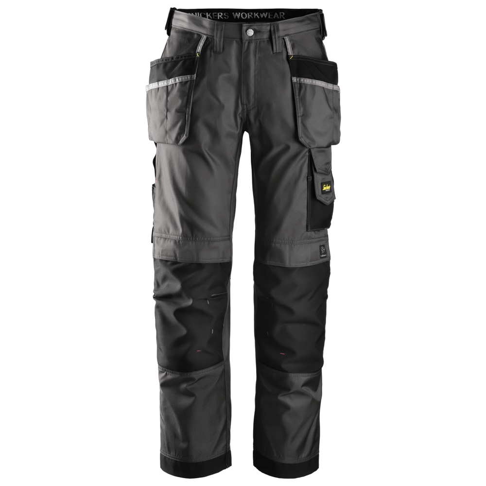 Snickers 3212 Craftsmen Holster Pocket Trousers, DuraTwill Muted Black/Black, 47" Waist 30" Leg-Snickers 120