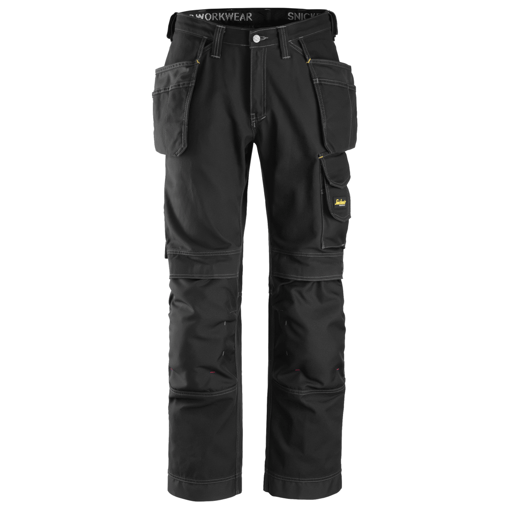 Snickers 3215 Craftsmen Holster Pocket Trousers, Comfort Cotton Black 33" Waist 32" Leg - Snickers Size 48