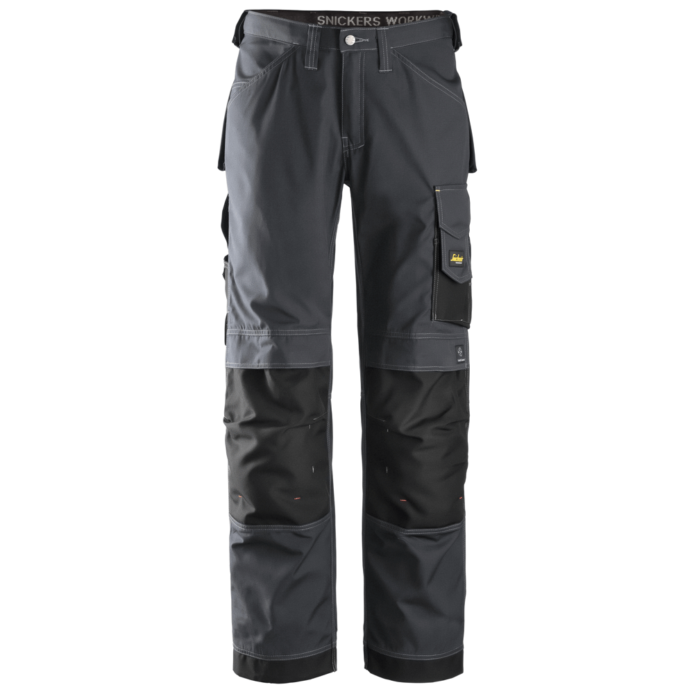 Snickers 3313 Craftsmen Trousers, Rip-Stop Steel Grey/Black Waist 44"- Leg 35"- Snickers Size: 160