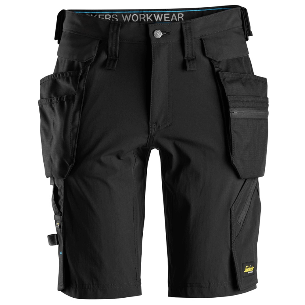 Snickers 6108 LiteWork, Detachable Holster Pockets Work Shorts Black, Waist 38"-Snickers 54