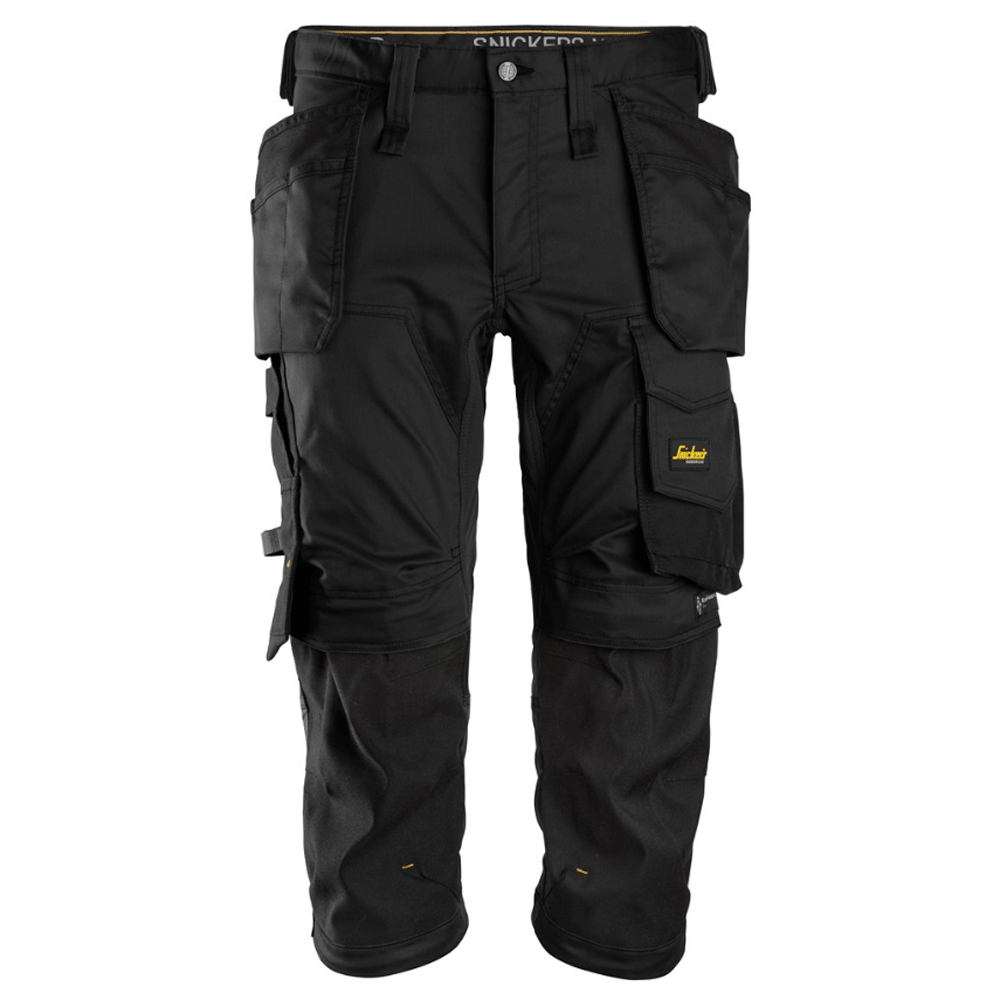 Snickers 6142 AllroundWork, Stretch Kneepad Holster Pockets Pirate Trousers Black 38" Waist, Snickers Size 54