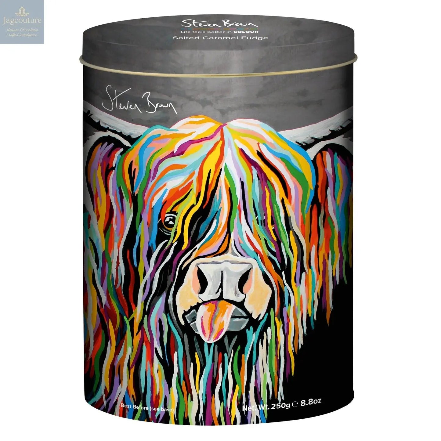 Steven Brown Senga McCoo salted caramel fudge in oval tin