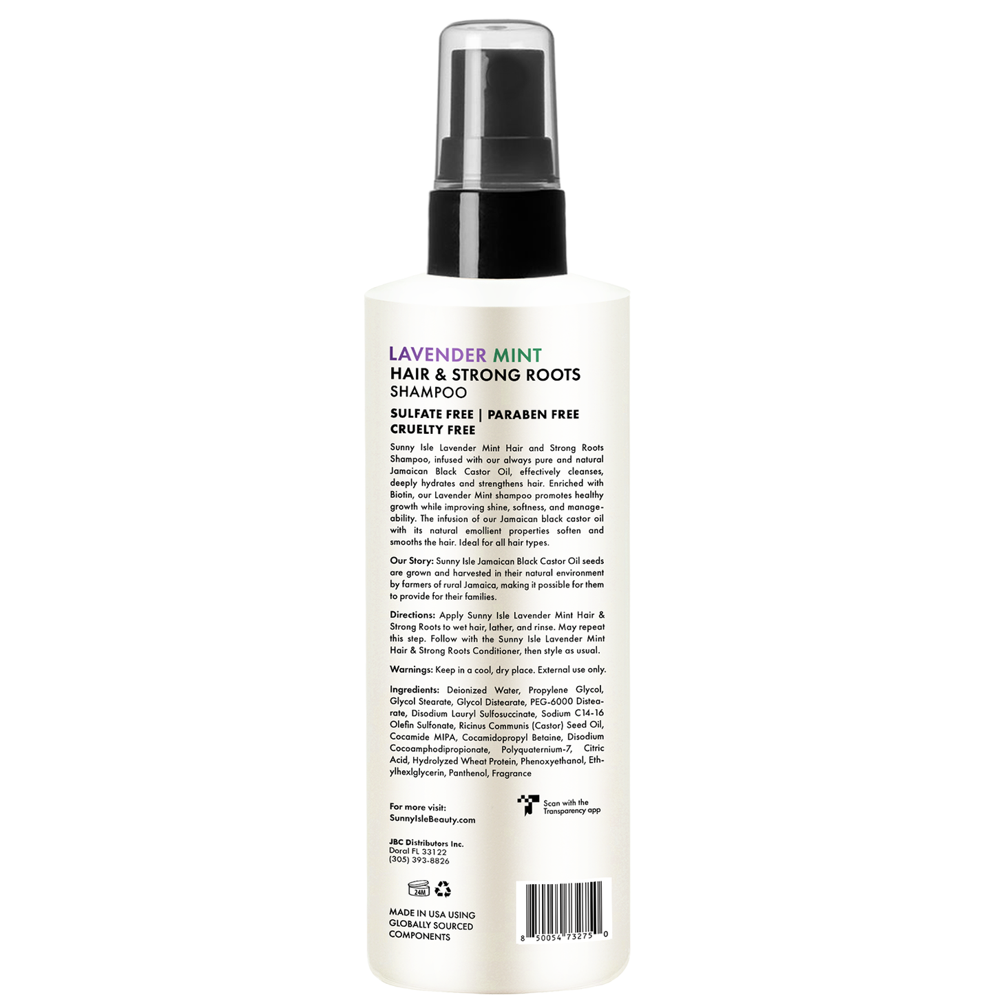 Sunny Isle Lavender Mint Leave-In Detangler Conditioning Treatment Makes detangling easier 236.58 ml/8.0 oz