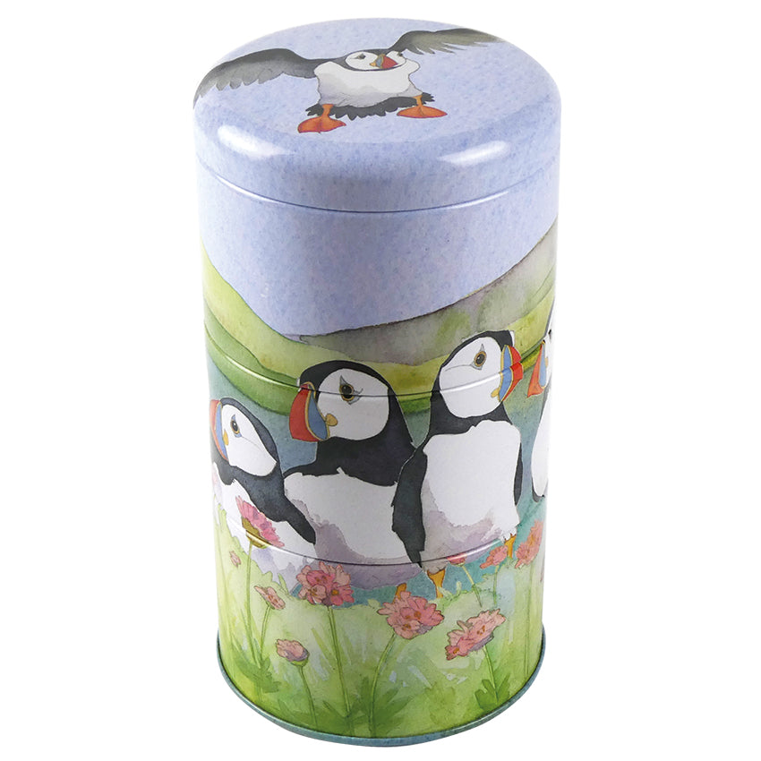 Sea Thrift Puffin Tall Stacker Tin emma ball