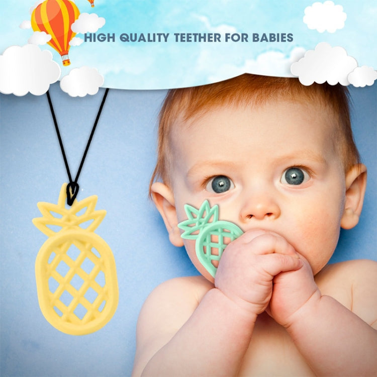 Pineapple Silicone Teether Babies Teething Pendant Nursing Soft Silicone Safe Toys for Soothe Teething Baby(Blue)