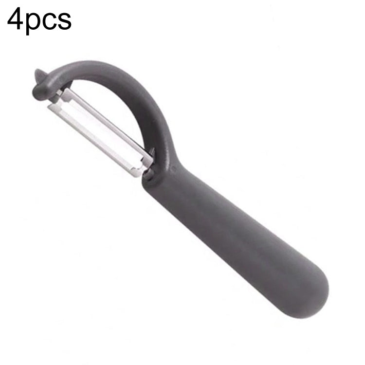 4个一卖 Stainless Steel Round Handle Peeler Sugar Cane Scraper Fruit Plane, 4 PCS Apple Peeler Knife (Dark Gery), 4 PCS Apple Peeler Knife (Green), 4 PCS Apple Peeler Knife (White), 4 PCS Apple Peeler Knife (Light Gery), 4 PCS Apple Peeler Knife (Black)