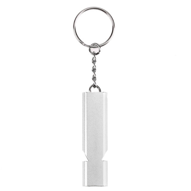 Mini Portable 120db Double Pipe High Decibel Outdoor Camping Hiking Survival Whistle Double-frequency Emnergecy Whistle Keychain, 3 PCS Gold, 3 PCS Silver